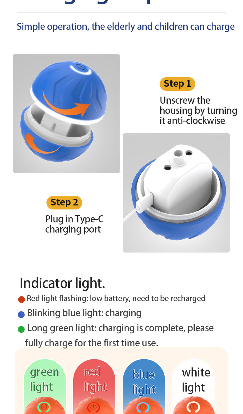 Pet Intelligent Gravity Bouncing Ball Dog Interactive Electric Smart Rolling Ball Dog Jumping Ball Pet Relaxation Sports Toys