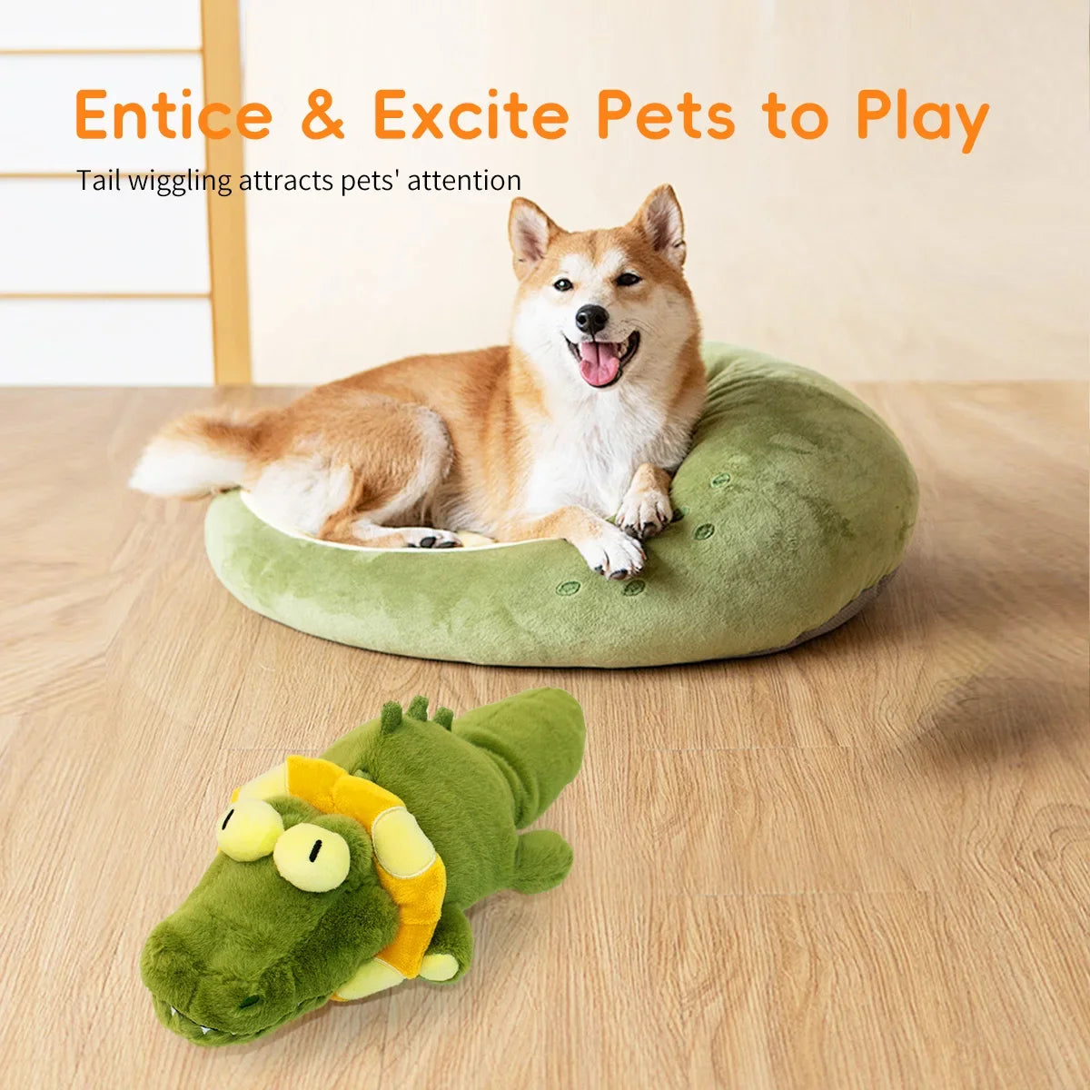 Interactive Dog Toys with Automatic Flapping Plush Squeaky Toys for Dog Durable Teething Toys Indoor Self-play Ipawspace